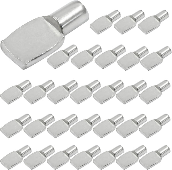 Piutouyar 7mm Shelf Pegs Pins, 30 Pcs Spoon Shape Shelf Support Pins, Metal