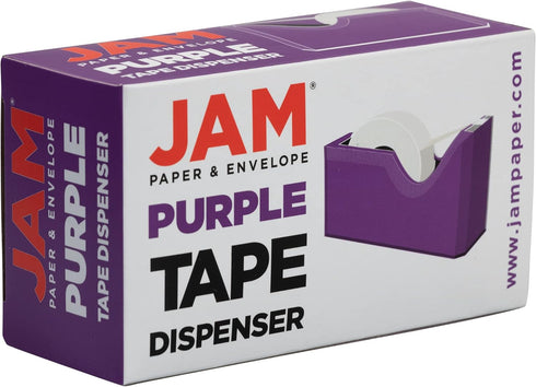 JAM PAPER Colorful Desk Tape Dispensers - Purple, Sold Individually