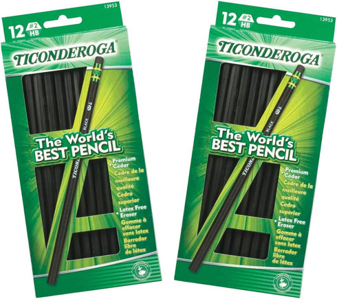 Wood-Cased #2 Pencils, Case of 24, Black (13953)