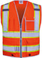 SKSAFETY Class 2 High Visibility Safety Vest with 10 Pockets, Zipper, Reflective Strips for Men & Women (Orange, M)