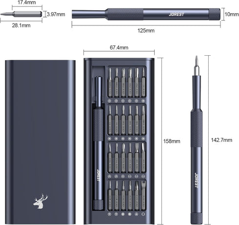 25-IN-1 Set, PS5, JOREST Precision Screwdriver Mini Repair Tool Kit with Torx for Macbook, Computer, Laptop, iPhone