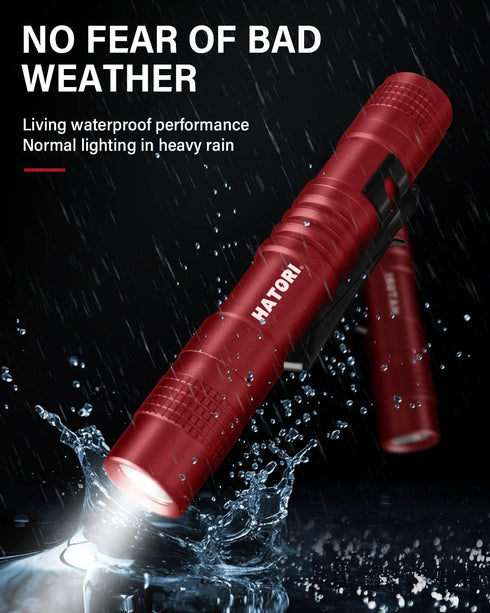 (1 Pack) HATORI Flashlights Bright LED Flashlight Super Mini Flashlight with High Lumens Flash Light Pen Light Small