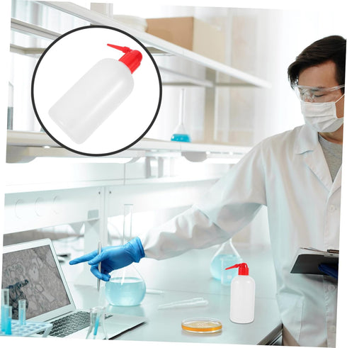 2pcs ULTECHNOVO Portable Narrow Mouth Wash Bottle with Scale for Laboratory Use Efficient Cleaning Lightweight Design