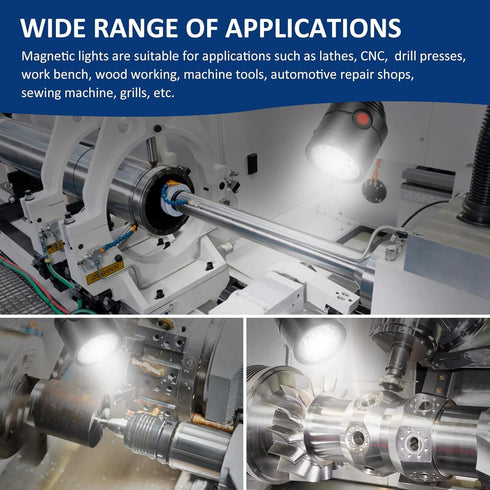 Deeffe Magnetic Work Light, LED Machine Light with Flexible Gooseneck and Magnetic Base, Shop Tool Lamp for Lathe, Work