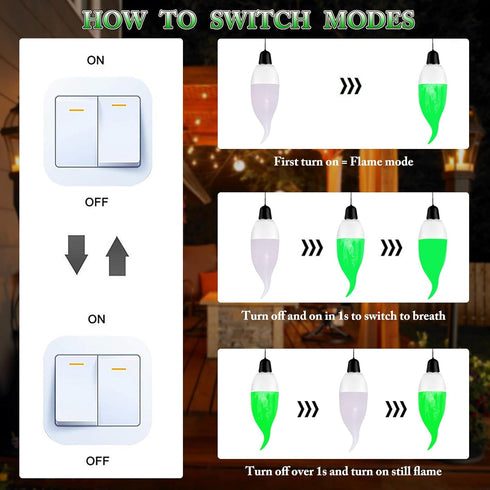 Kakolvan E12 Bulbs 3 Bulbs 6 Pack) LED Flickering Candelabra Flame Effect Light - Modes Flicker Chandelier Candle Fire