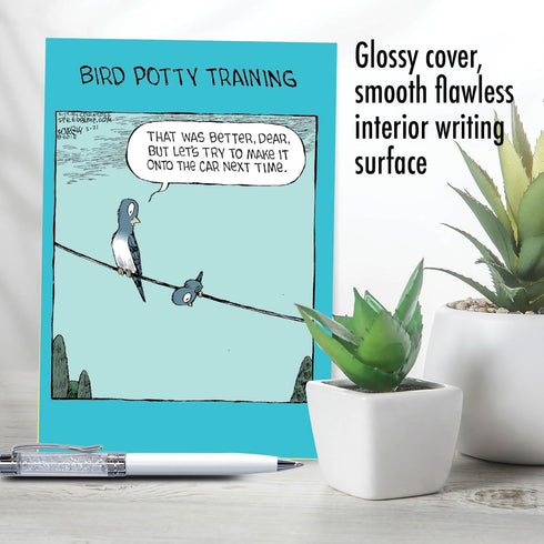 C3568MDG NobleWorks - Happy Mother's Day Card Funny - Cartoon Humor, Mom Greeting Card with Envelope - Bird Potty