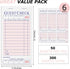 6 Pack 300 XKDOUS Pink Server Books, Server Note Pads, Guest Check Books for Servers, Waitress Notepads