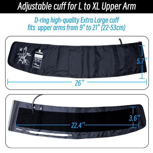 luanerl 9-21 Inches (22-53CM) Bulb, Manual Blood Pressure Cuff Adult (Large/XL)- Aneroid Sphygmomanometer -Extra Large