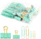 Cute Paper Clips and Binder Clips Combo Set, 165 Pcs Assorted Size Office Supplies, Green