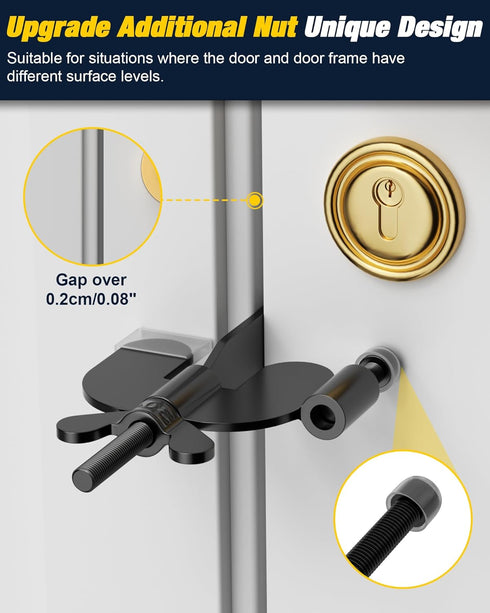 Upgraded Portable Door Lock Home Security Hotel Door Locks for Travelers with Protective Silicone Caps, Travel Lock