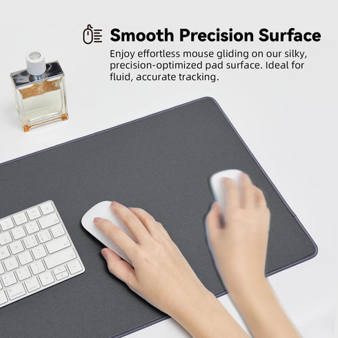 Large Waterproof Gaming Mouse Pad, Non-Slip Rubber Base, Smooth Surface Desk Mat, 27.5"x11.8"x0.08", Dark Gray