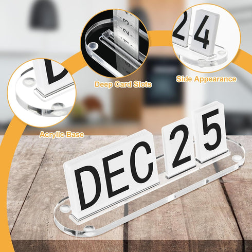 Homakover Mini Acrylic Perpetual Desk Calendar for Desk, Daily Desktop Calendar with Acrylic Month Date Large Display