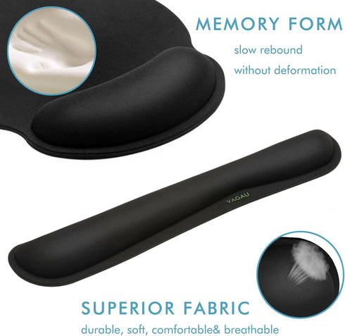 Ergonomic Mouse Pad with Wrist Rest - Premium Memory Foam Keyboard and Mouse Wrist Rest Pads Set for Comfortable Typing