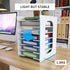 Natwind 7 Tiers Paper Organizer for Desk - White File Holder, Mail Letter Tray & Document Storage Rack for Home Office
