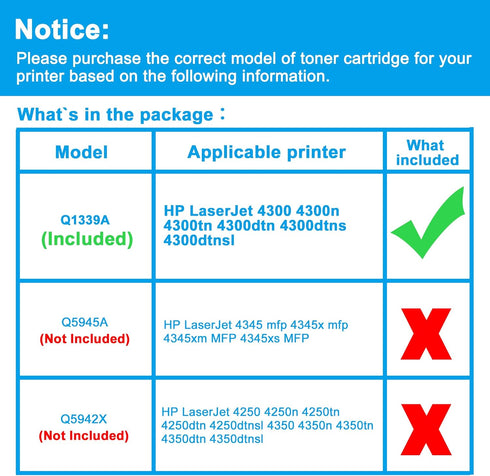 LCL Compatible Toner Cartridge Replacement for HP 39A Q1339A (1-Pack Black)