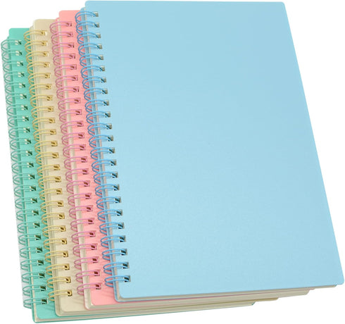 Yansanido Spiral Notebook, 4 Pcs, 8.3 Inch x 5.9 Inch, A5 Thick Plastic Hardcover, 80 Sheets - 160 Pages Journals for