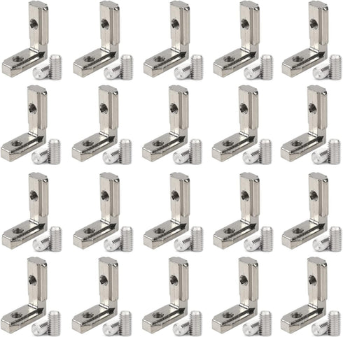 20pcs/lot 1" x 1" Aluminum Extrusion Profiles - 1010 Series L-Shape Interior Corner Connector Joint Bracket