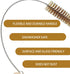 7pcs Brass Wire Tube Brush Set, 11-Inch Long Brushes for Deep Cleaning Metal, Pipes, Bottles, Gold