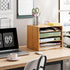 Bamjoy Bamboo 5 Tier Desktop Organizer, Paper Organizer Mail Sorter with Adjustable Shelves for School Home Office
