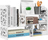 Jollygleam Desktop Shelves, White Bookshelf Desktop Organizer and Desktop Storage