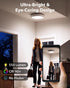 12000mAh Closet Rechargeable Shower Light for Inside Shower, Motion Sensor Wireless Ceiling Light with Remote No