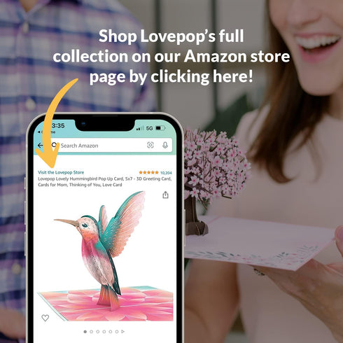 Lovepop Everyday Pop-Up Card, 3D Thinking of You Greeting Card for Her and Him - 5" x 7" Blank Note Card