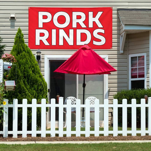 Fastasticdeals 4 Grommets 24x48Inches Vinyl Banner Multiple Sizes Pork Rinds Outdoor Advertising Printing B Restaurant
