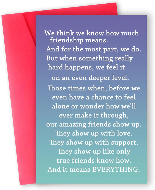 Duomeiji Thank You Card for Friend, Cute Appreciation Card for Kindest Person, Grateful