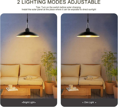 IP65 2 Solar Chandelier Hanging Lamp, Warm Light, Waterproof, Lighting Modes, Outdoor Garden Corridor Lighting
