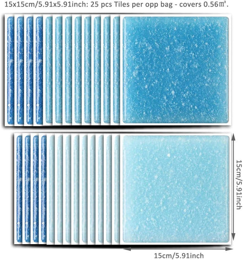 25 Pcs Self-adhesive Tile Transfer: Peel and Stick Tile Decal for Kitchen Bathroom Waterproof Backsplash