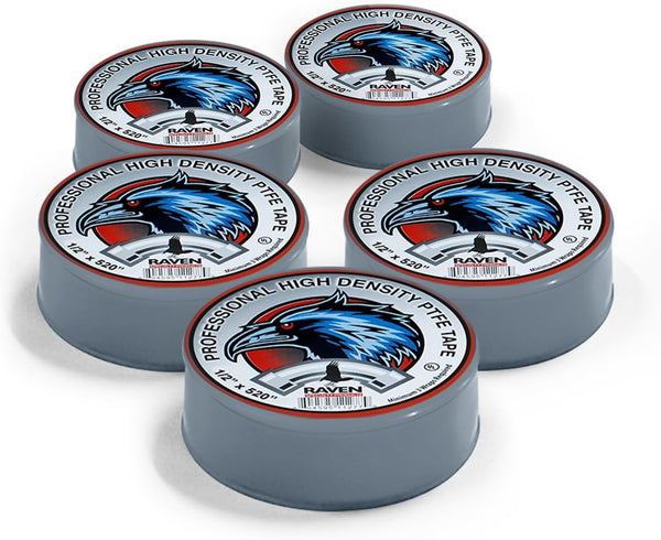 Supply Giant UUD12520H-5 PTFE Thread Seal Tape, Gray 1/2 Inch x 520 Inch, Pack of 5 Rolls