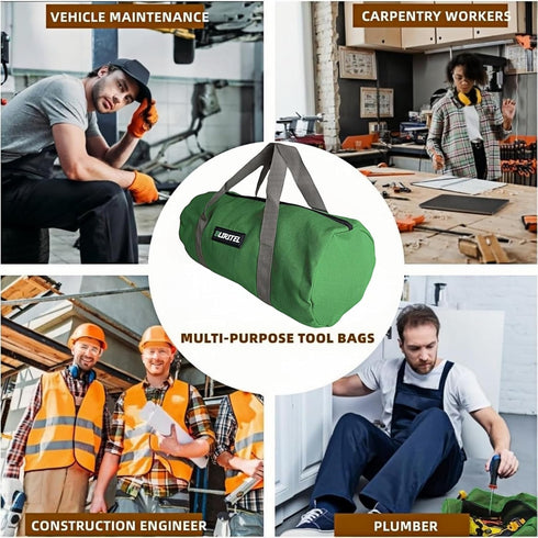BLIRITEL 14 Inch Small Tool Bag for Men, Large Capacity Wide Mouth Canvas Storage Kit, Tote Handbag Organizer