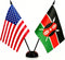 US American & Kenya Friendship Table Flag, Flags For Room Display,American &