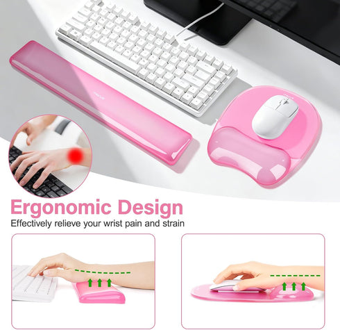 Set, MOSISO Gel Wrist Rest Support for Mouse Pad&Keyboard Irregular Oval Ergonomic Mousepad Keyboard Pad Non-Slip Base