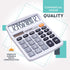 CATIGA 12 Digits Desktop Calculator with Large LCD Display, Dual Solar Power and Battery for Office and Home