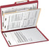 Smead Classification Folder, Letter Size, 2/5 Right of Center, 1 Divider, Red, 10 Per Box