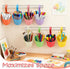 8 Pack Vowcarol Metal Pencil Holder Crayon Organizer for Classroom with Hanging Rack for Wall, Crayon Holder Hanging