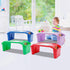 SanBouSi 4 Pcs Kids Floor Desk Stackable Lap Desk with Side Pockets Plastic Breakfast Laptop Trays for Writing Eating