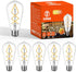 Fishbone Filament LED Edison Bulbs, 60 Watt Equivalent ST64 E26, Dimmable Vintage Light Bulbs, 600 Lumen, 4000K Daylight