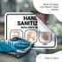 10x7 Inches, 4 Hand Sanitizer Available Here with Apply Rub and Dry Hands Graphic Sign, Mil Vinyl Decal Stickers