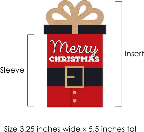 Set 8 Big Dot of Happiness Assorted Red and Green Holiday Cards, Christmas Money and Gift Card Sleeves, Nifty Gifty