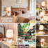 16 SOTTAE Boho Table Lamps Living Room Bedroom,Rattan Bohemian Ceramic Base,Farmhouse Desk Lamp Rustic Egg Design
