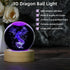Vuebkkry 3D 16 60mm Dragon Crystal Ball Night Light with Colors, Cool Dragon Statue Figurines Glass Decor Lamp