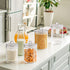 Geiserailie Set 4 of Plastic Sundry Jars with Lid Medical Sundry Jars Unlabeled Clear Dressing Storage Containers