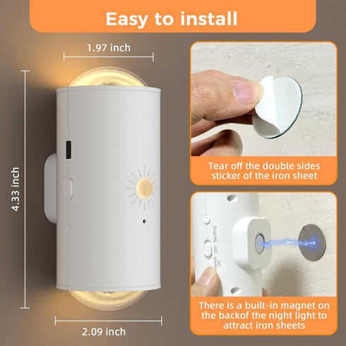 16 Motion Sensor Wall Light, RGB LED Wall Light with Remote Control, Colors Brightness Adjustable, Wall Sconces Battery