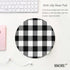 Black and Black Buffalo Plaids Round Mouse Pad, 7.87"X7.87" (20CM).