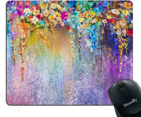Smooffly Watercolor Flower Gaming Mouse Pad - Abstract Herbs Design, 240MM X 200MM X 3MM for Office Use