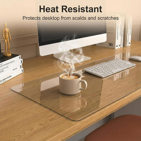 PIPRE 17.8x19, 1.5mm - Clear Table Protector, Thick Ultra Smooth Vinyl, Clear Table Mat for Bedroom Dresser, Table