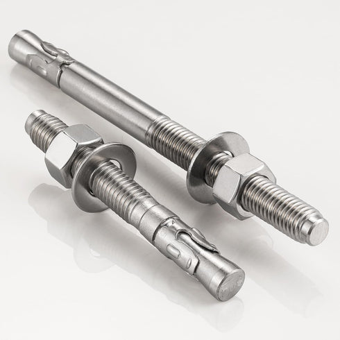 30Pcs 3/8x3-1/2" Inch Standard Fasteners for Heavy-Duty 304 Stainless Steel Wedge Anchors for Cement and Concrete
