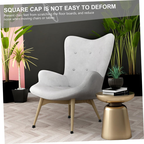 30pcs 15x15mm Black Square Plastic Furniture Leg Inserts End Caps Thickened Tube Plugs Chair Glide Protectors for Table